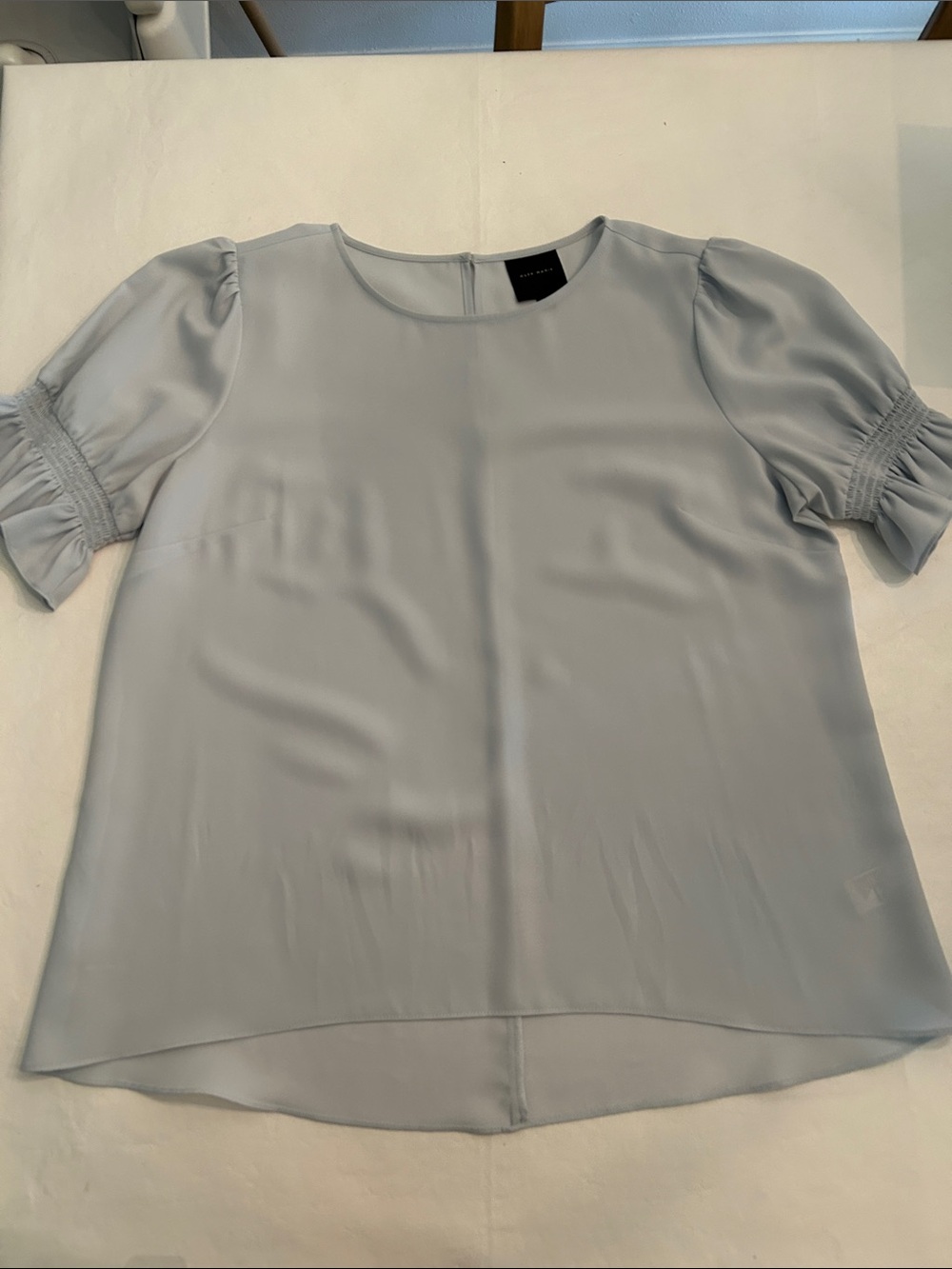 Alex Marie Light Blue Puff Sleeve Blouse